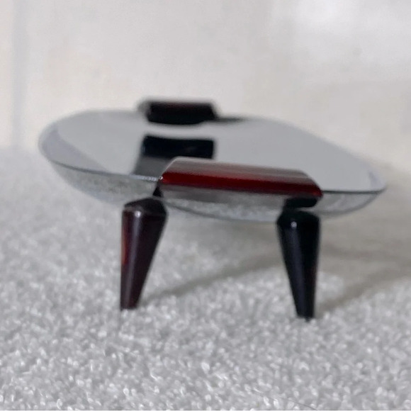 Vintage Glo Hill Gourmates Chrome And Cherry Red Bakelite Atomic Serving Tray - Picture 6 of 9